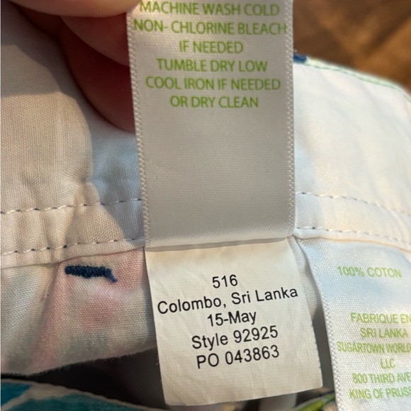 Lilly Pulitzer The Walsh Blue, Pink, & Green Summer Short in Indigo Palm Print 2 - Picture 5 of 7